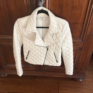 White Faux Leather Jacket